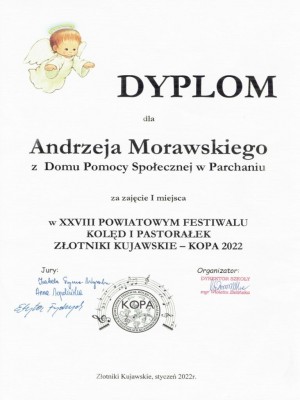 Dyplom dla Andrzeja Morawskiego